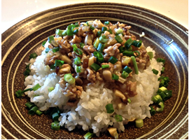 しいたけのオイスター肉そぼろ丼