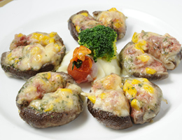 しいたけのコーンビーフ焼き