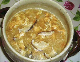 しいたけとオニ卵スープ
