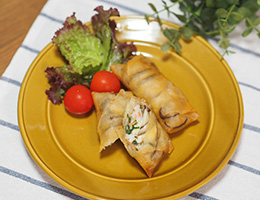 とろ～りチーズの椎茸海老春巻き