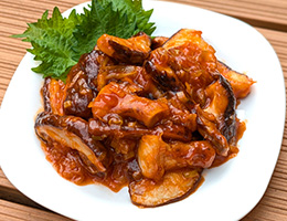 エビチリならぬ しいたけのチリソース